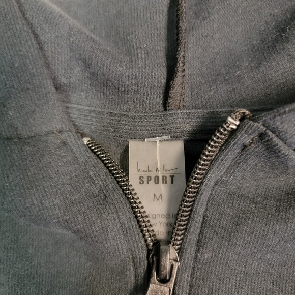 Nicole Miller Black Zip Up Hoodie With Two Front Pockets Size M - Picture 4 of 7